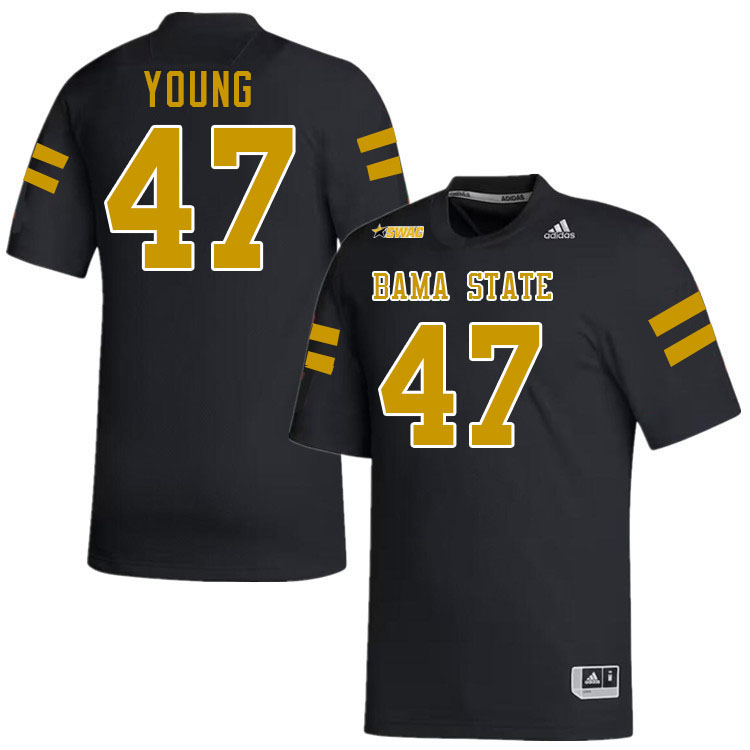 Alabama State Hornets #47 Shamone Young College Football Jerseys Stitched Sale-Black